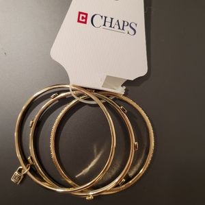 Chaps triple bracelet set, new with tags, gold
